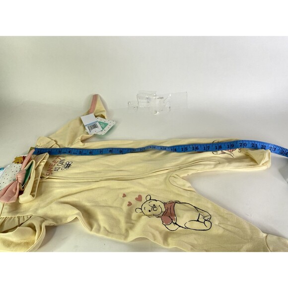 Disney Baby Winnie the Pooh Footed 1 Piece Zip Bodysuit Romper Headband 6 Months - Picture 5 of 5